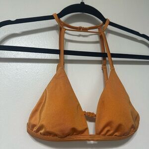 LA Hearts Pacsun Bikini Top Neck Halter size Small Burnt Orange/Tan Boho